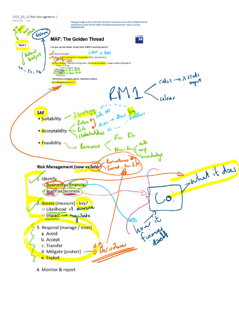 2023 - 03 - 20 Risk Management 1 - Live Session | PDF