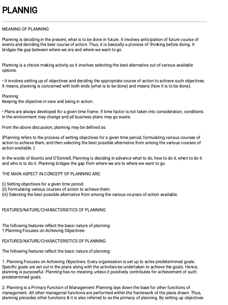 Understanding the Planning Function | PDF | Planning | Forecasting