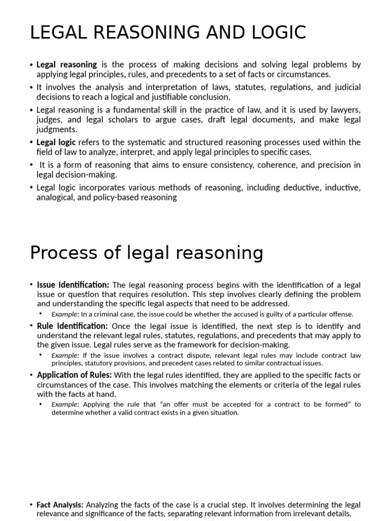 Understanding Legal Reasoning and Logic | PDF | Precedent | Reason