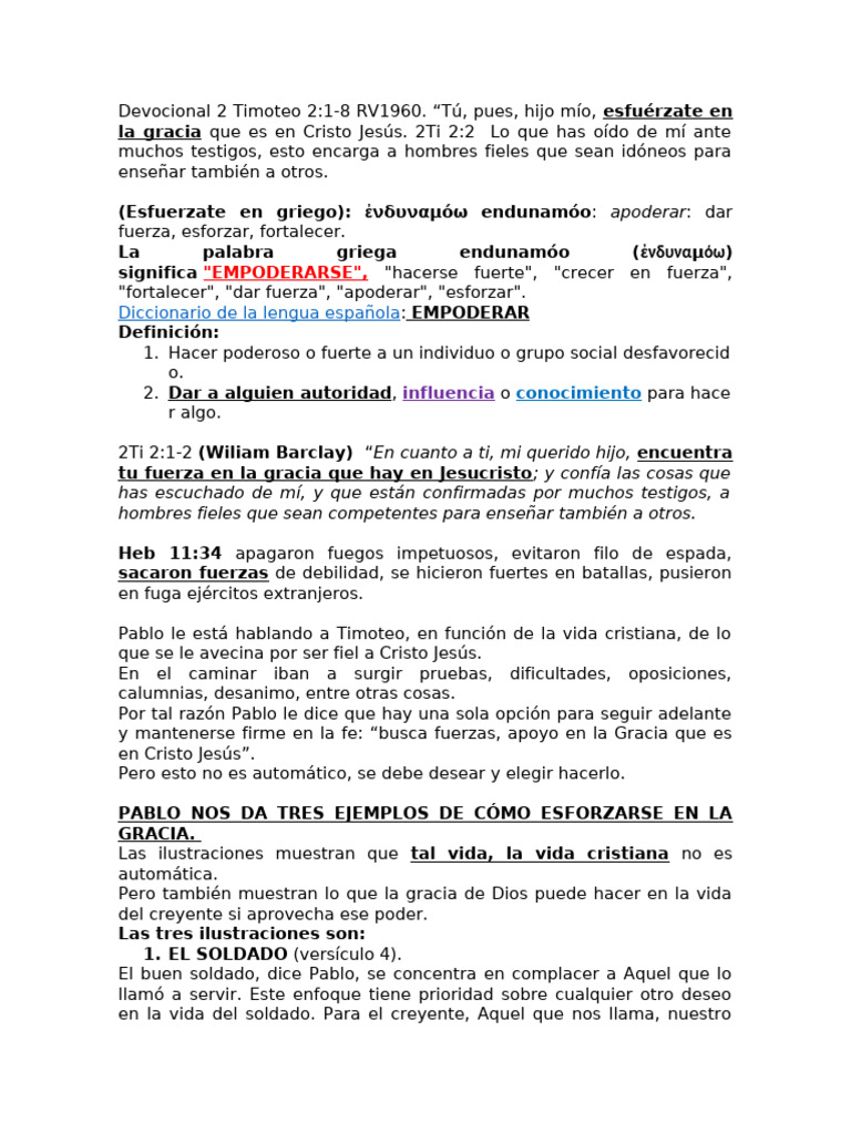Esfuerzate en la Gracia de Cristo | PDF | Cristo (título) | Gracia divina