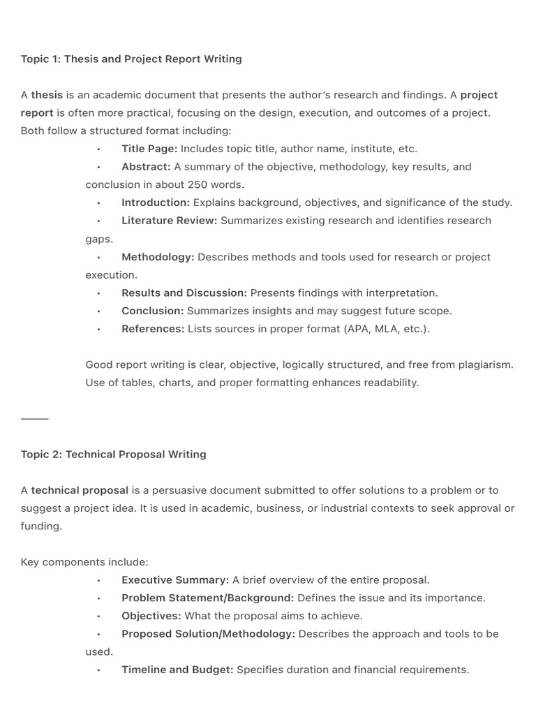 Topic 1 - Thesis and Project Report Writing | PDF | Methodology | Thesis