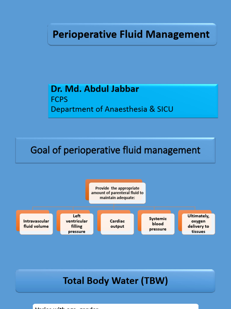Perioperative Fluid Management Guidelines | PDF | Medical Specialties ...