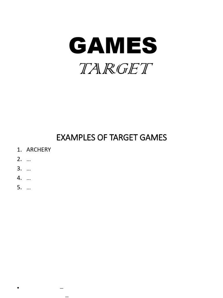 Overview of Target Games and Darts | PDF