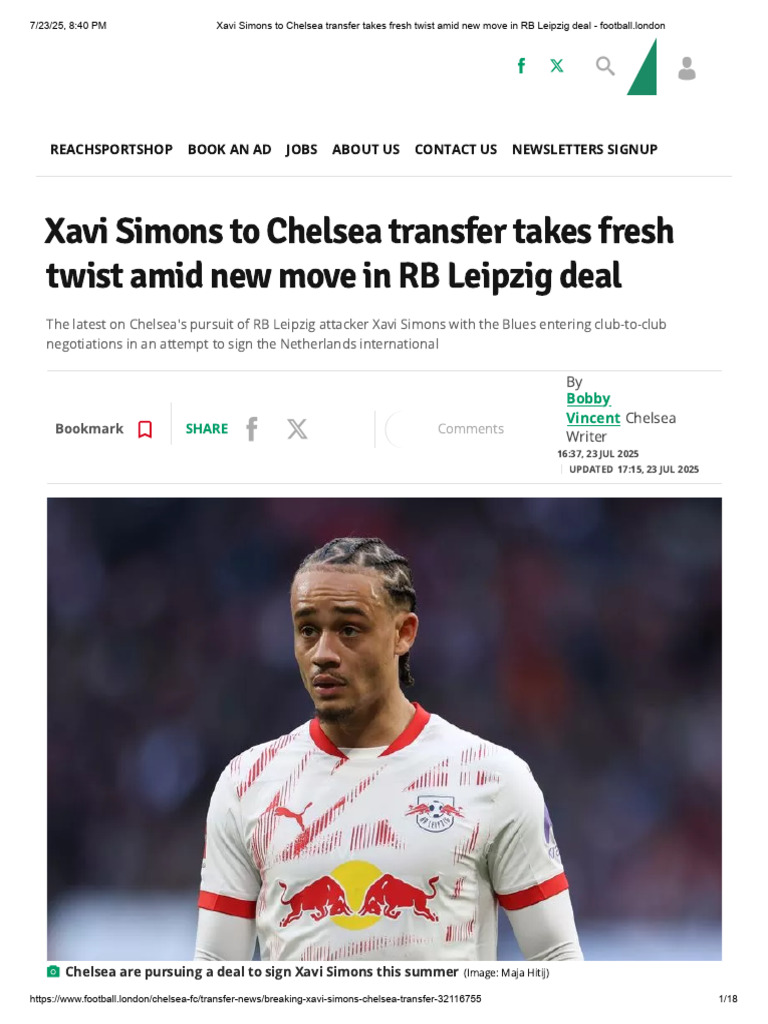 Xavi Simons to Chelsea transfer takes fresh twist amid new move in RB ...
