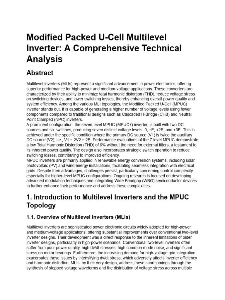 Modified Packed U-Cell Inverter Overview | PDF | Power Inverter | Power ...