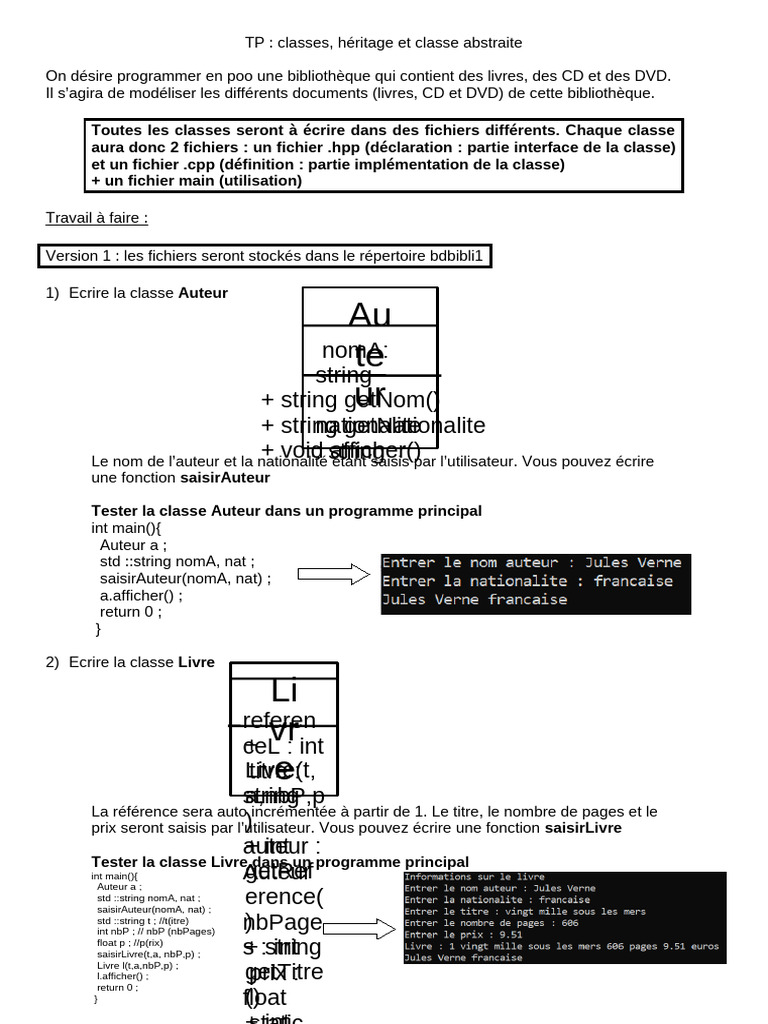 Programmation POO : Bibliothèque Multimédia | PDF | Architecture d'un ...