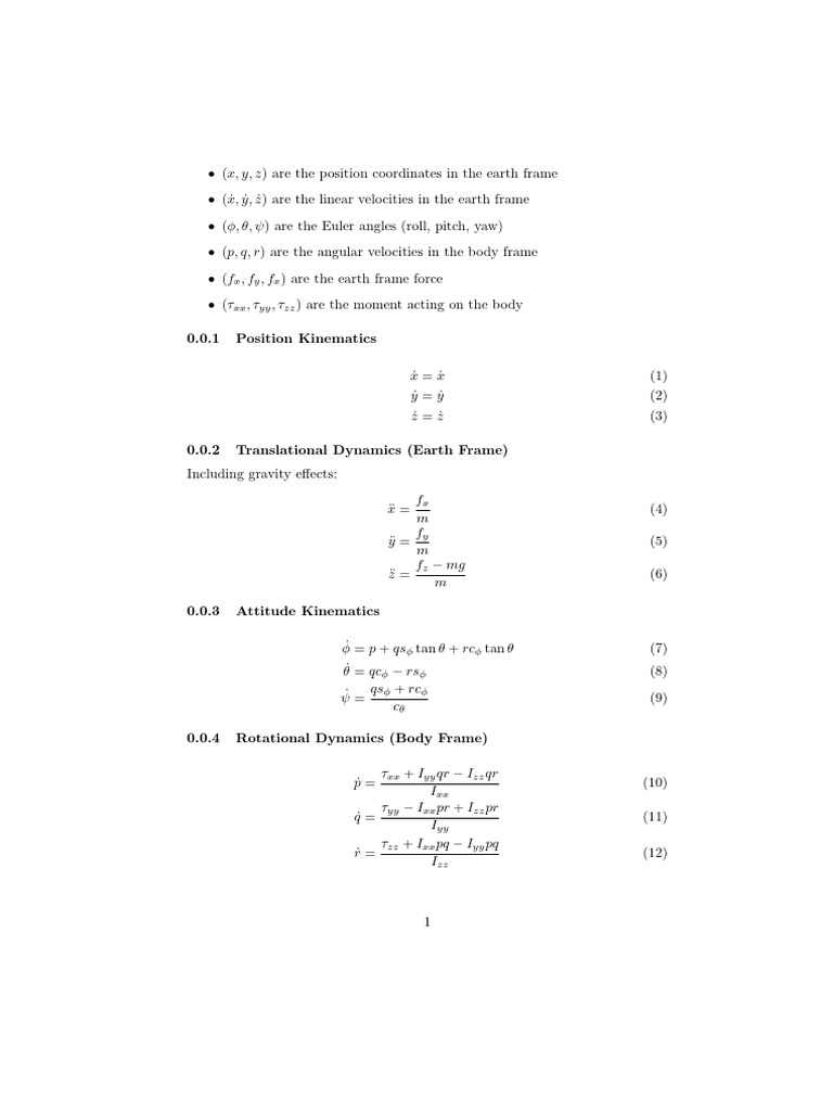 Earth Frame Dynamics and Kinematics | PDF | Kinematics | Mechanical ...