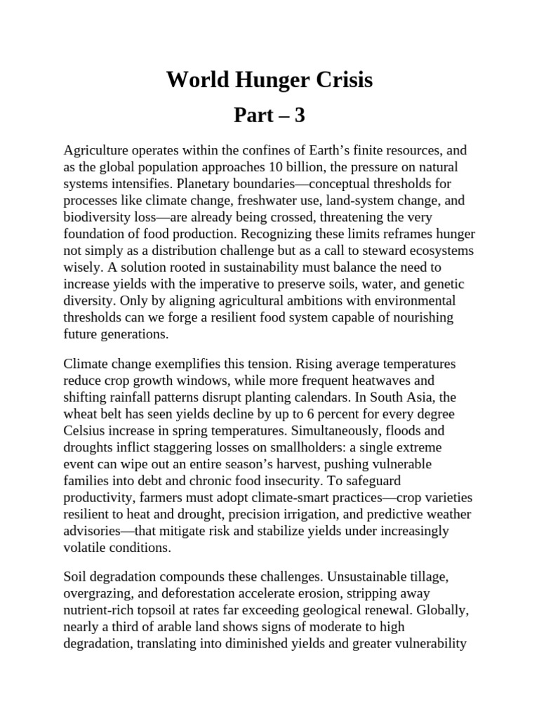 Sustainable Solutions for Global Hunger | PDF | Agriculture ...