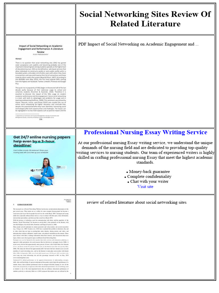Social Networking Sites Review of Related Literature | PDF | Essays ...
