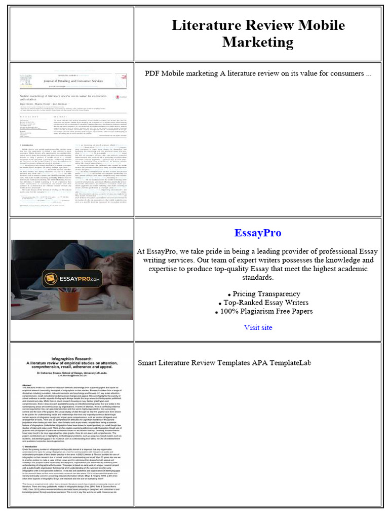 Mobile Marketing Literature Review | PDF | Essays | Literature Review