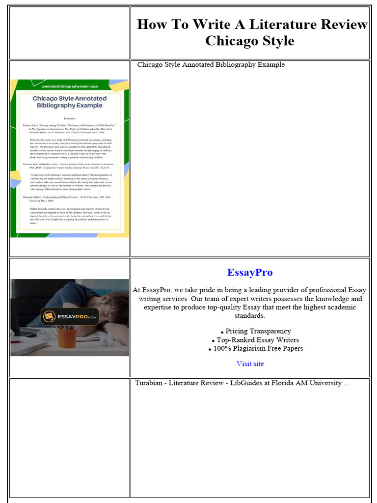 Chicago Style Literature Review Guide | PDF | Essays | Chiropractic