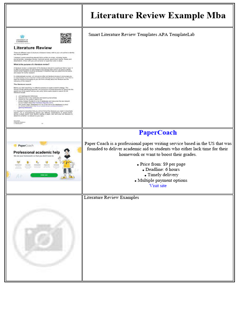 MBA Literature Review Guide & Examples | PDF | Thesis | Essays
