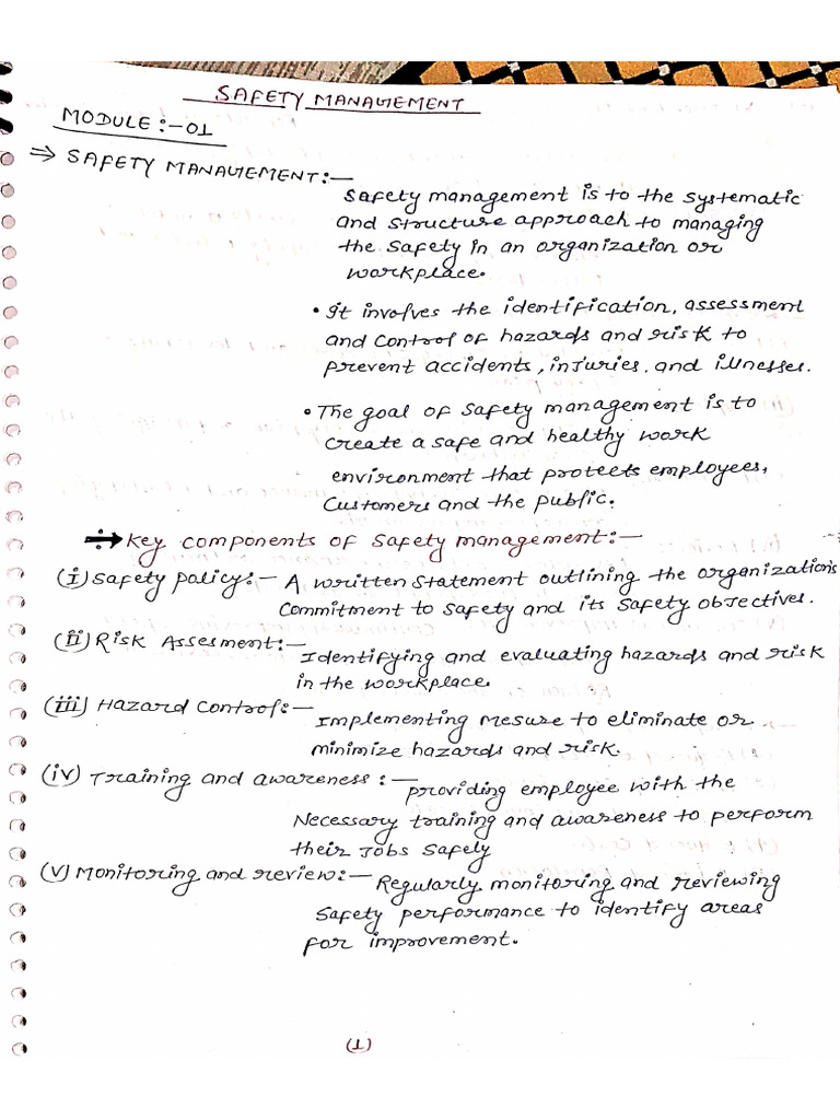 Safety Management 1 | PDF