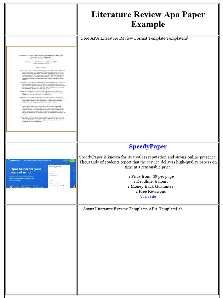 Literature Review Apa Paper Example | PDF | Foreign Direct Investment ...