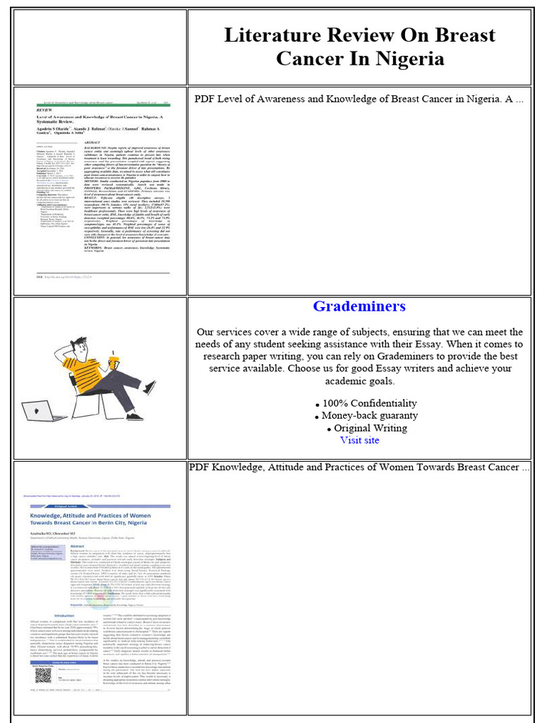 Literature Review On Breast Cancer in Nigeria | PDF | Essays