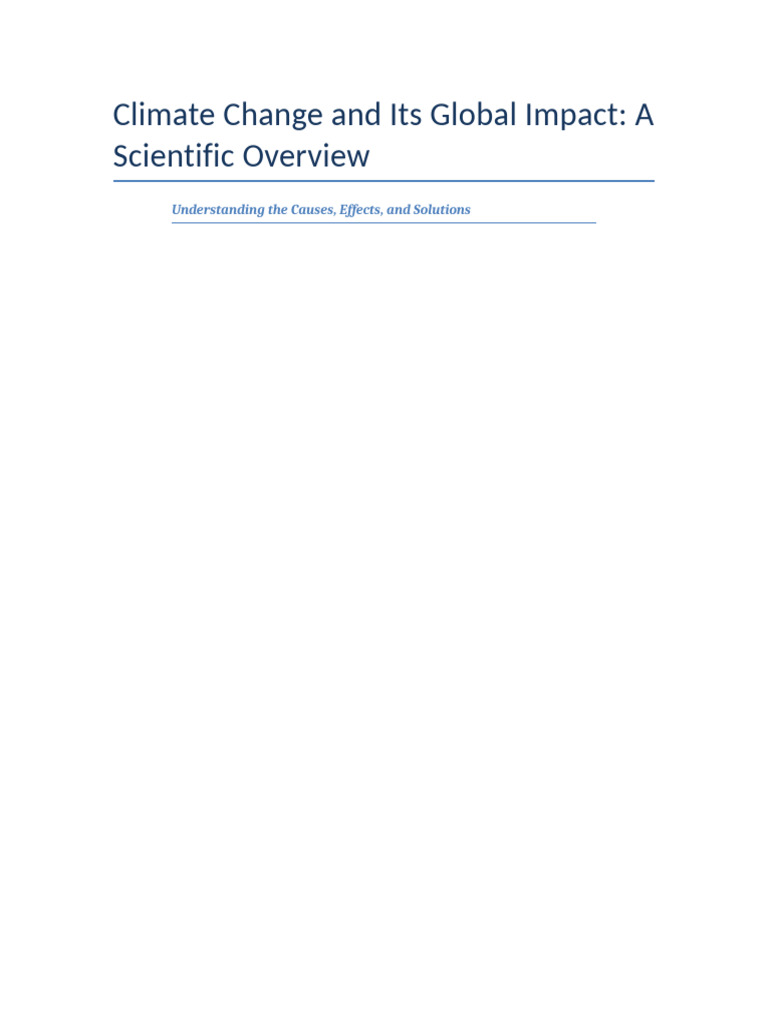Climate Change Global Impact | PDF | Climate Change | Extreme Weather