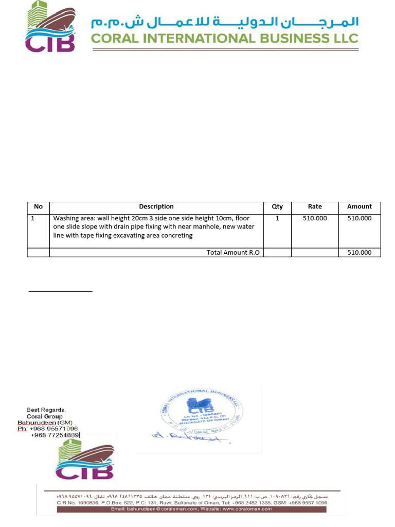 Quotation for MEP & Civil Work | PDF