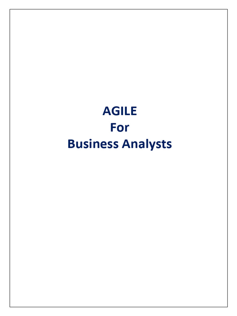 Agile Methodology for Business Analysts | PDF