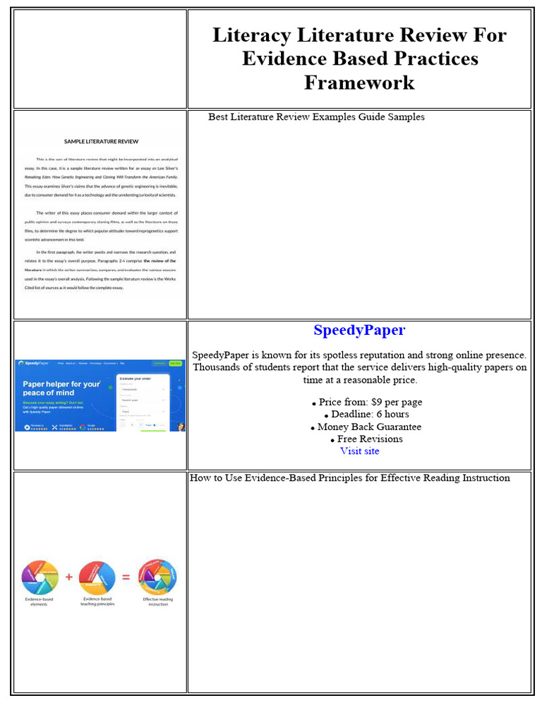Evidence-Based Practices in Literacy Review | PDF | Essays | Thesis
