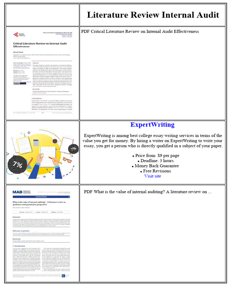 Internal Audit Effectiveness Literature Review | PDF | Frequency ...