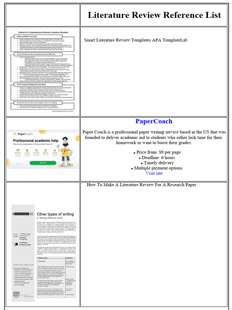 Literature Review Writing Guide | PDF | Artificial Intelligence ...