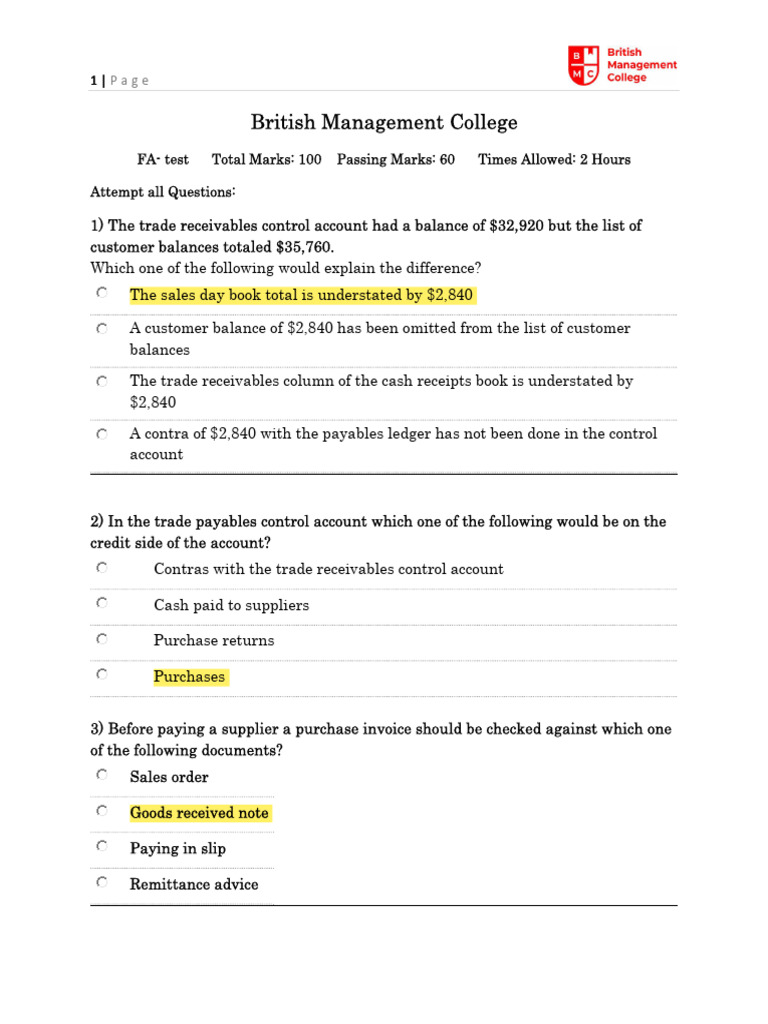 Test 8 | PDF | Debits And Credits | Accounts Payable