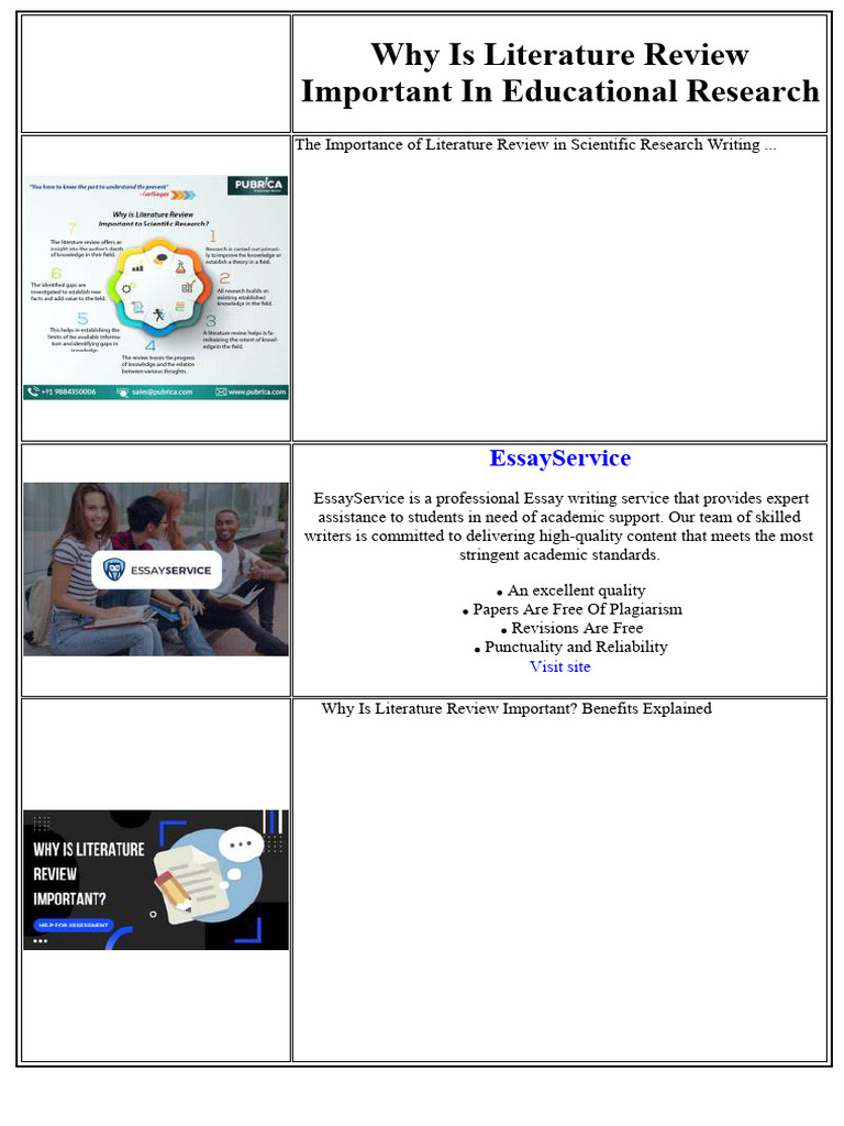 Importance of Literature Review in Research | PDF | Essays | Thesis