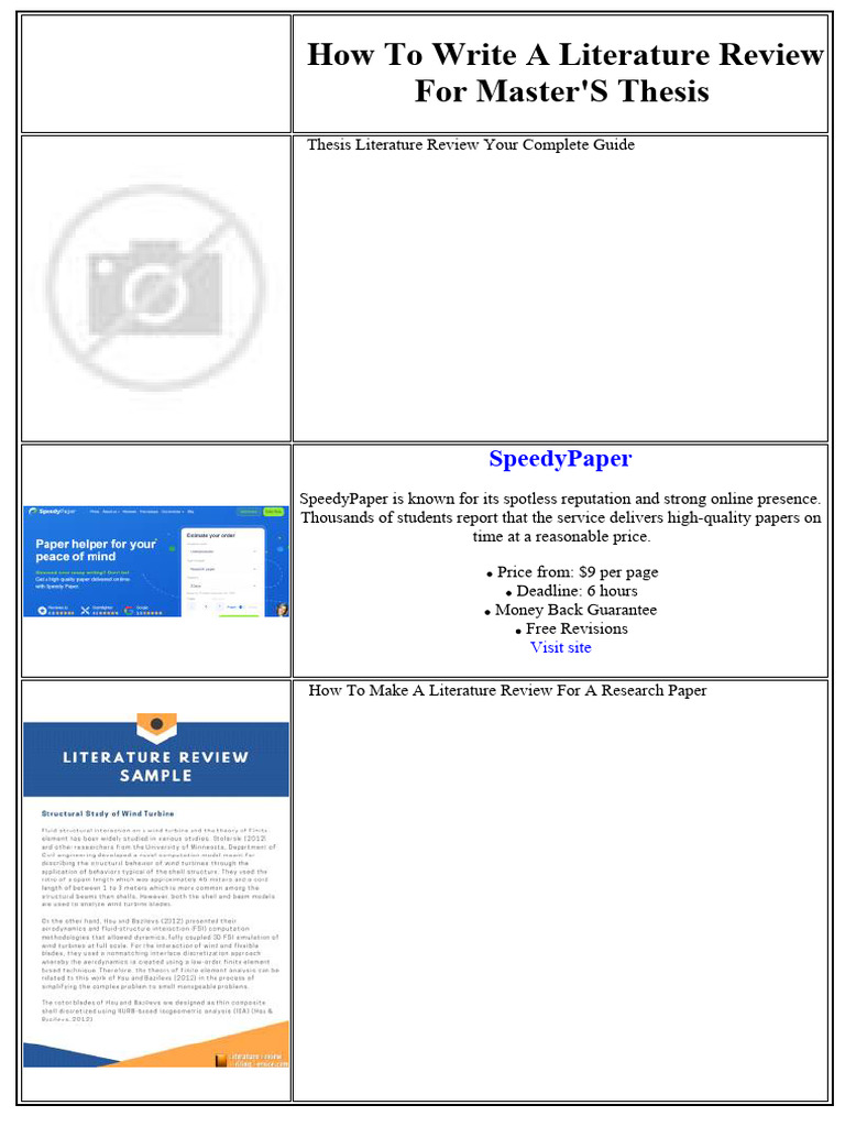 How To Write A Literature Review For Master's Thesis | PDF | Arthritis ...