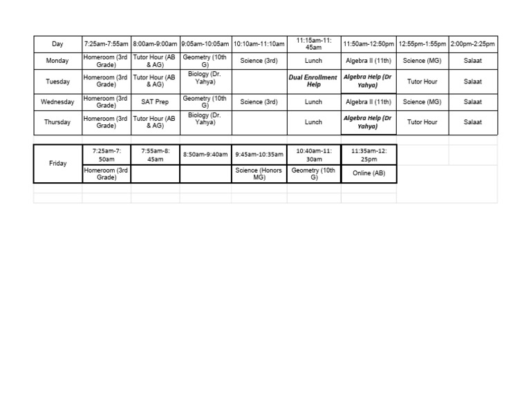 2020-2021 Hybrid Schedule | PDF