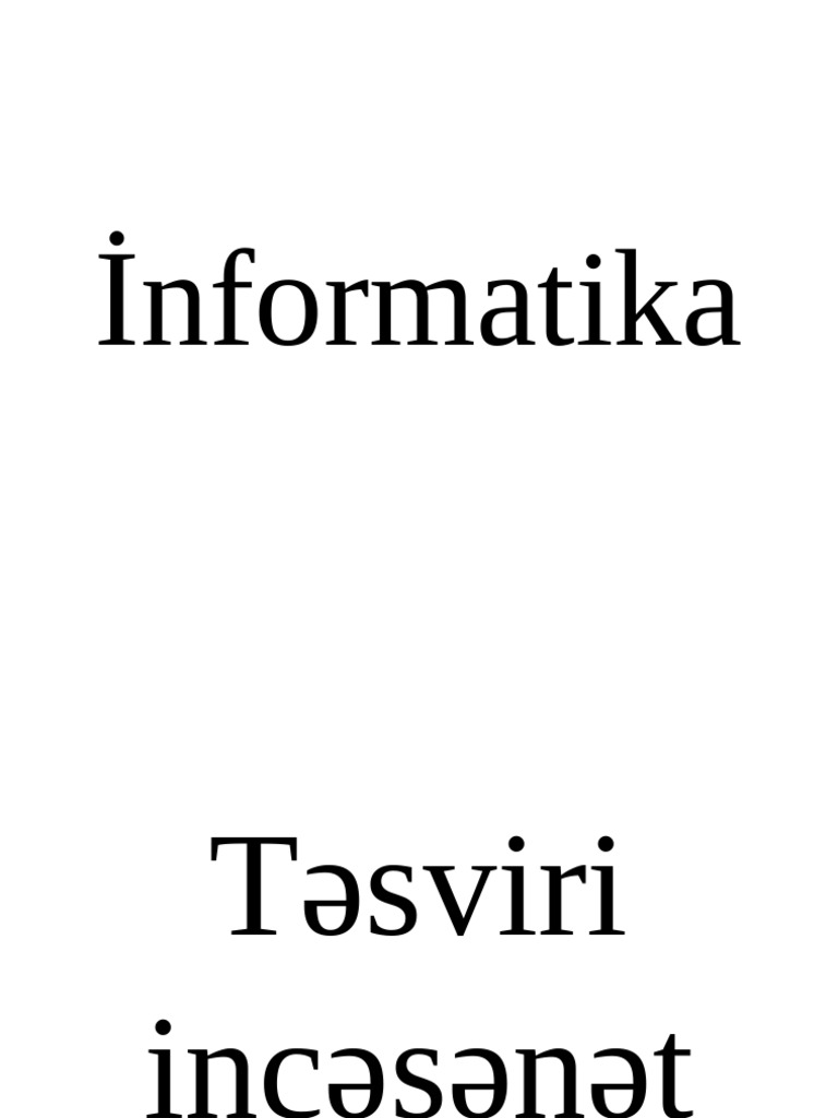 İnformatika | PDF