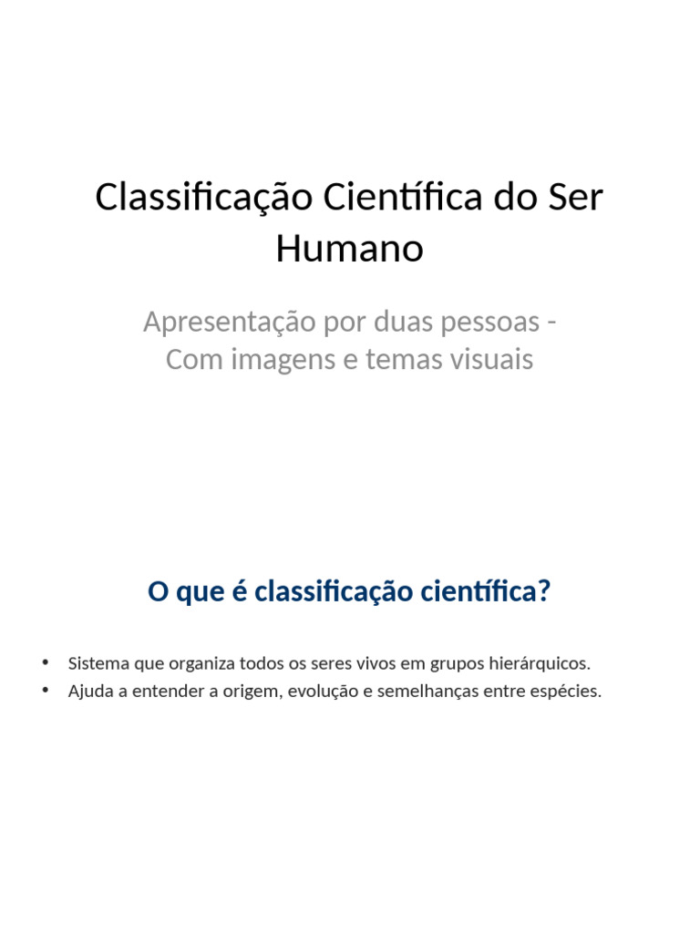 Classificacao Cientifica Ser Humano Colorida | PDF