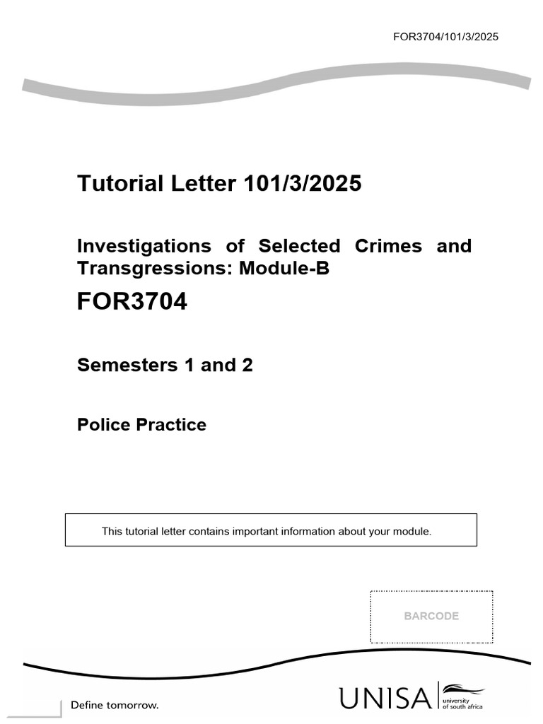 FOR3704 Tutorial Letter Overview | PDF | Libraries | Educational Technology