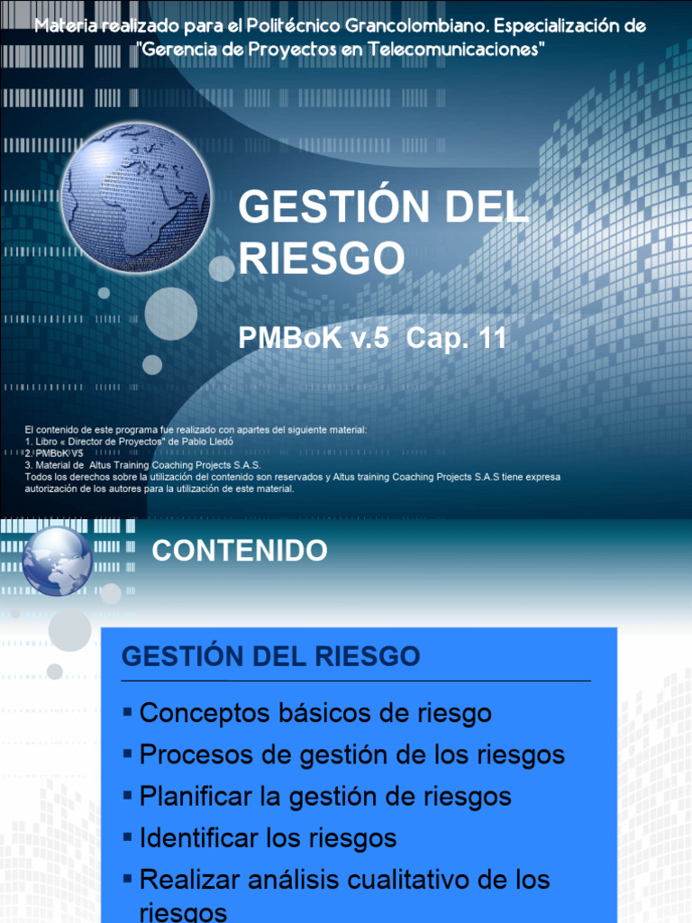 Gestión de Riesgos en Proyectos PMBoK | PDF | Riesgo | Distribución normal