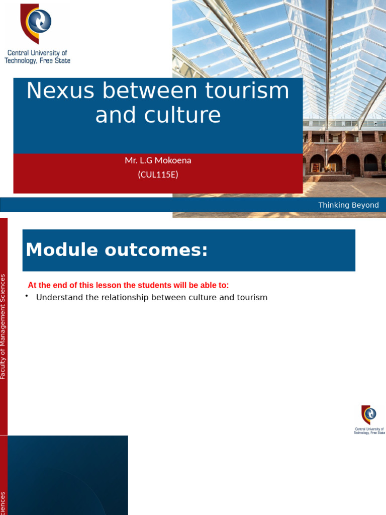 Nexus Between Tourism and Culture | PDF | Tourism | Liberal Arts Education