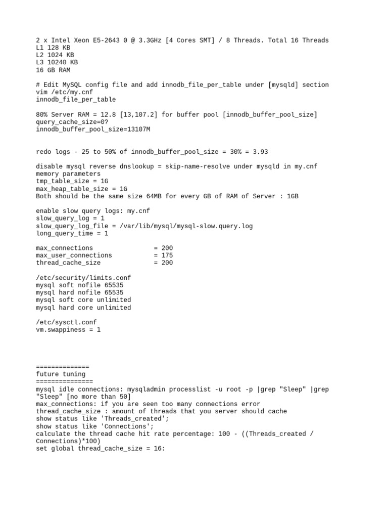 MariaDB Tuning | PDF