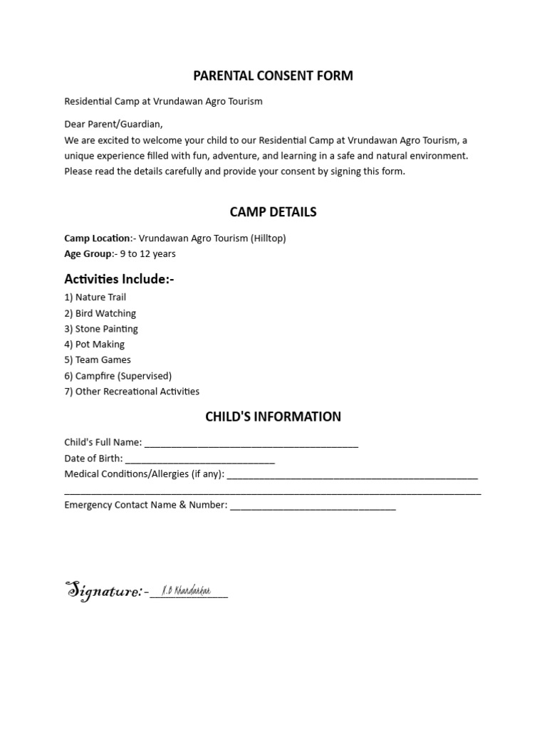 Parental Consent Form | PDF
