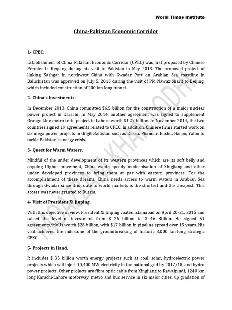 CPEC: Transforming Pakistan's Economy | PDF | Pakistan | Economies