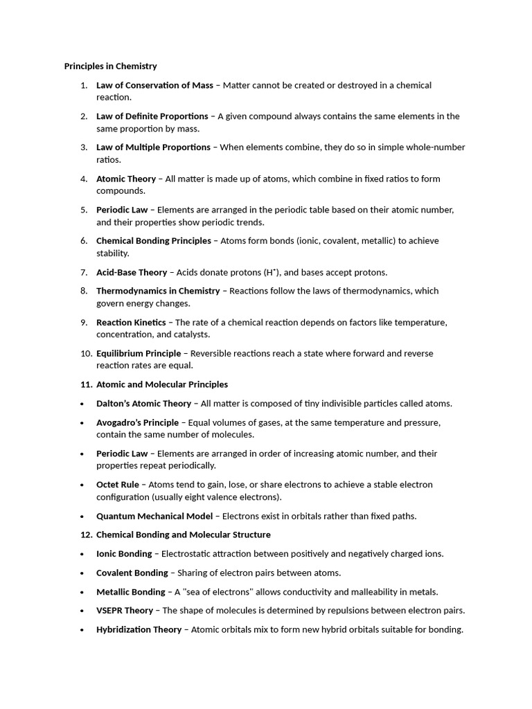 Key Principles of Chemistry | PDF | Chemistry | Chemical Reactions