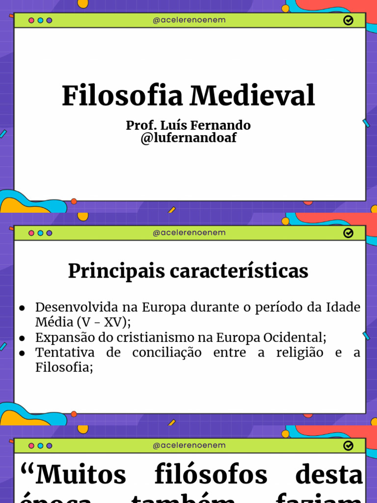 Filosofia Medieval Acelere No Enem 2023pptx 16812309181 | PDF | Tomás ...