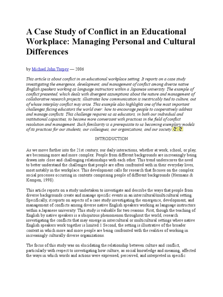 Conflict resolution case study in the workplace image