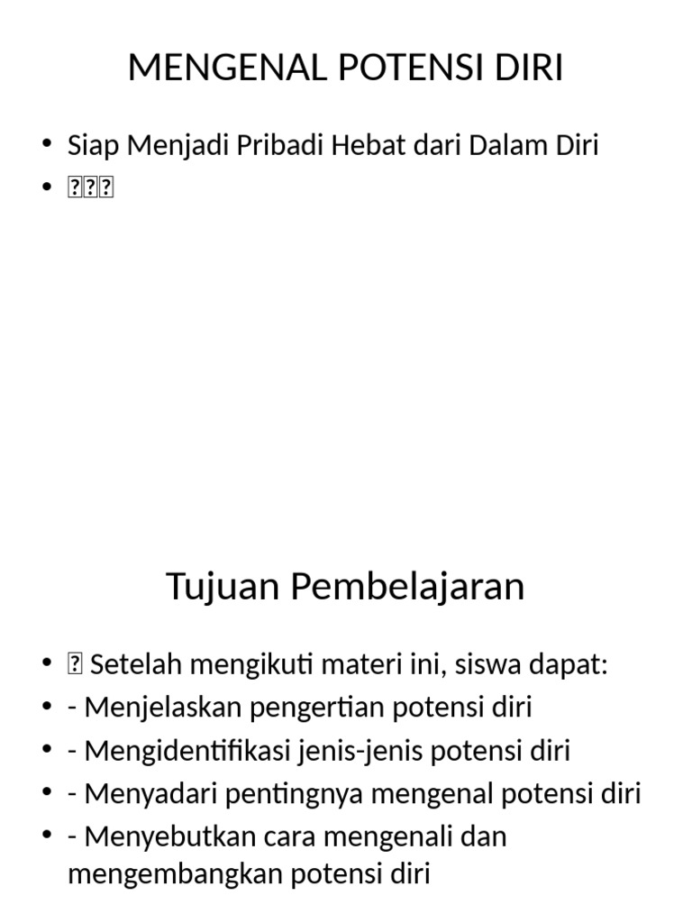 Mengenal Potensi Diri untuk Siswa | PDF