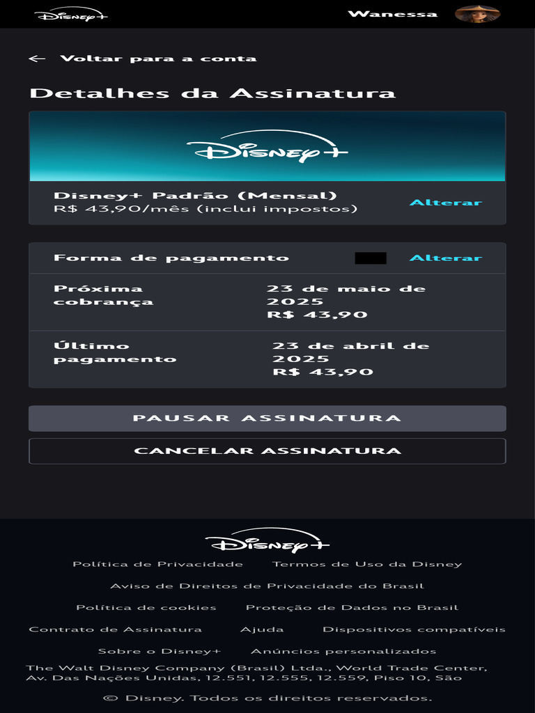 Detalhes da Assinatura Disney+ | PDF