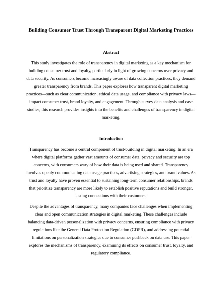 Enhancing Trust with Transparent Marketing | PDF | Brand | Digital ...