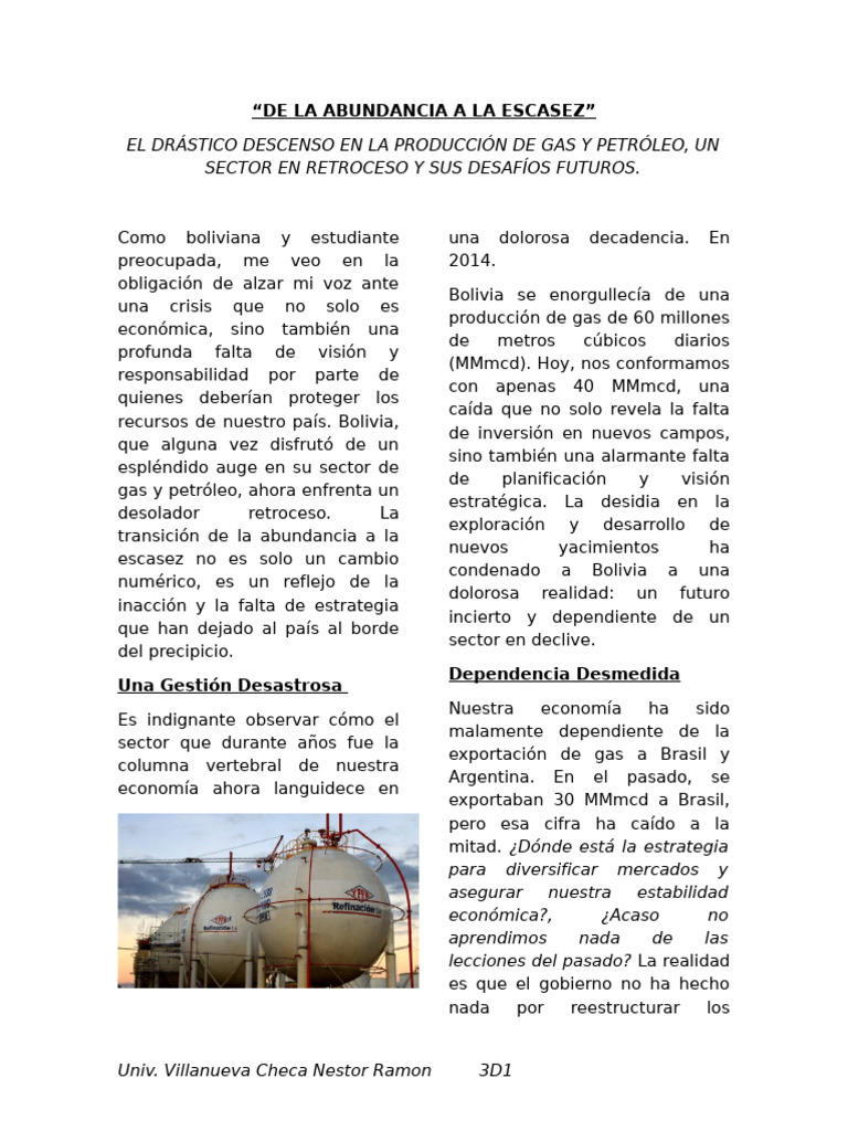 Crisis de Gas y Petróleo en Bolivia | PDF | Bolivia | Precios