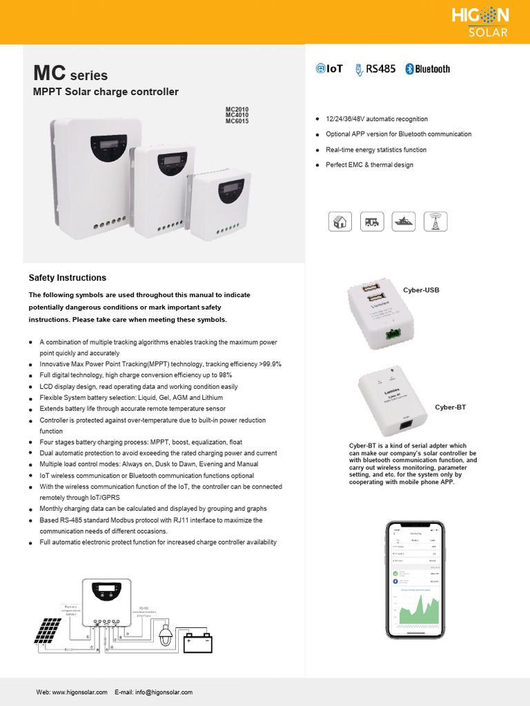 MC4010 MPPT Solar Charge Controller | PDF | Solar Panel | Internet Of ...