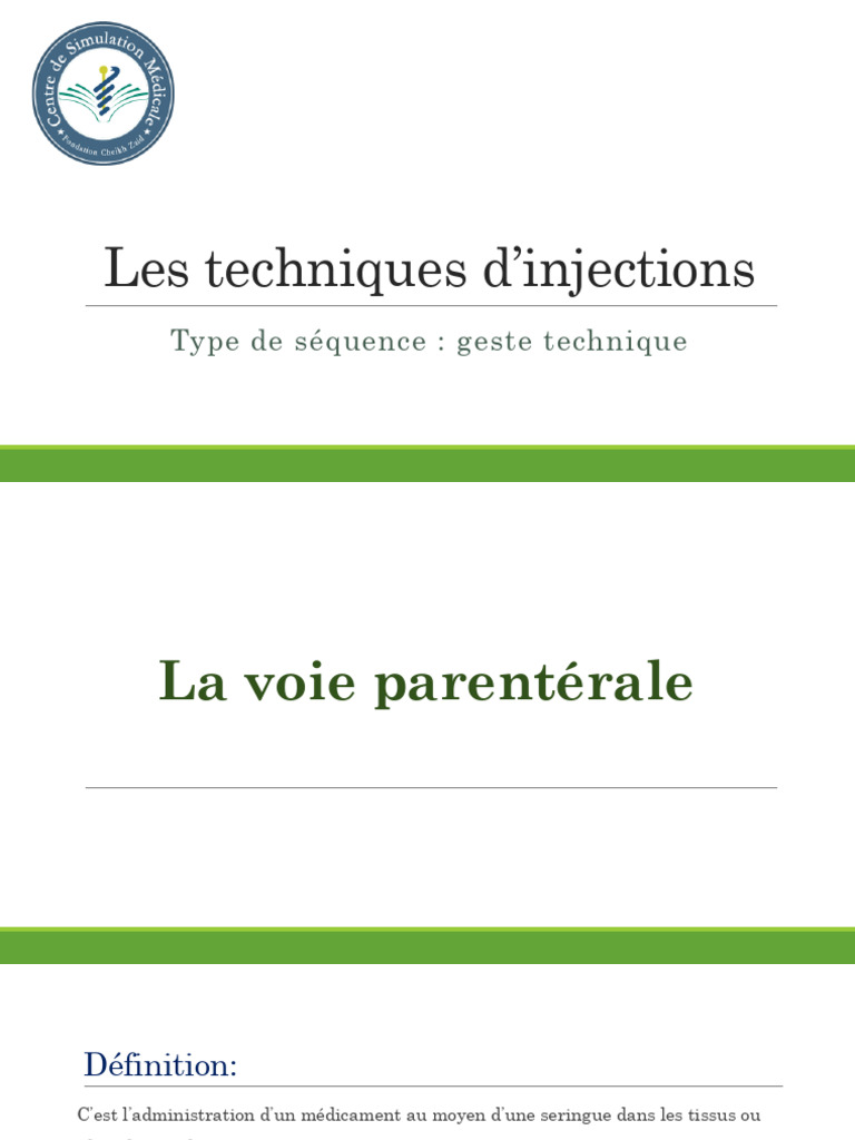 Techniques d'Injections Parentérales | PDF | Main | Médecine clinique