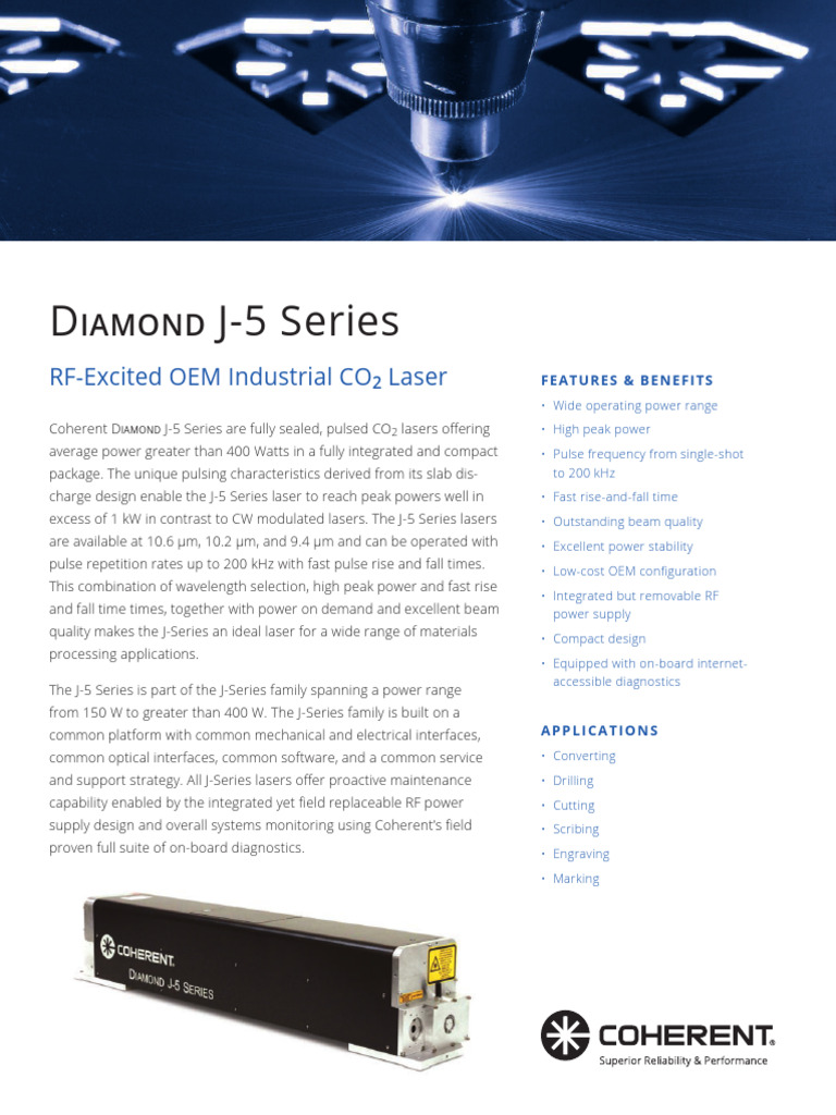 Diamond J-5 Series CO2 Laser Overview | PDF | Laser | Electronics