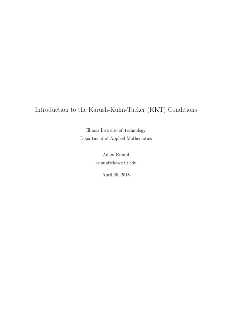 Understanding KKT Conditions in Optimization | PDF | Mathematical ...