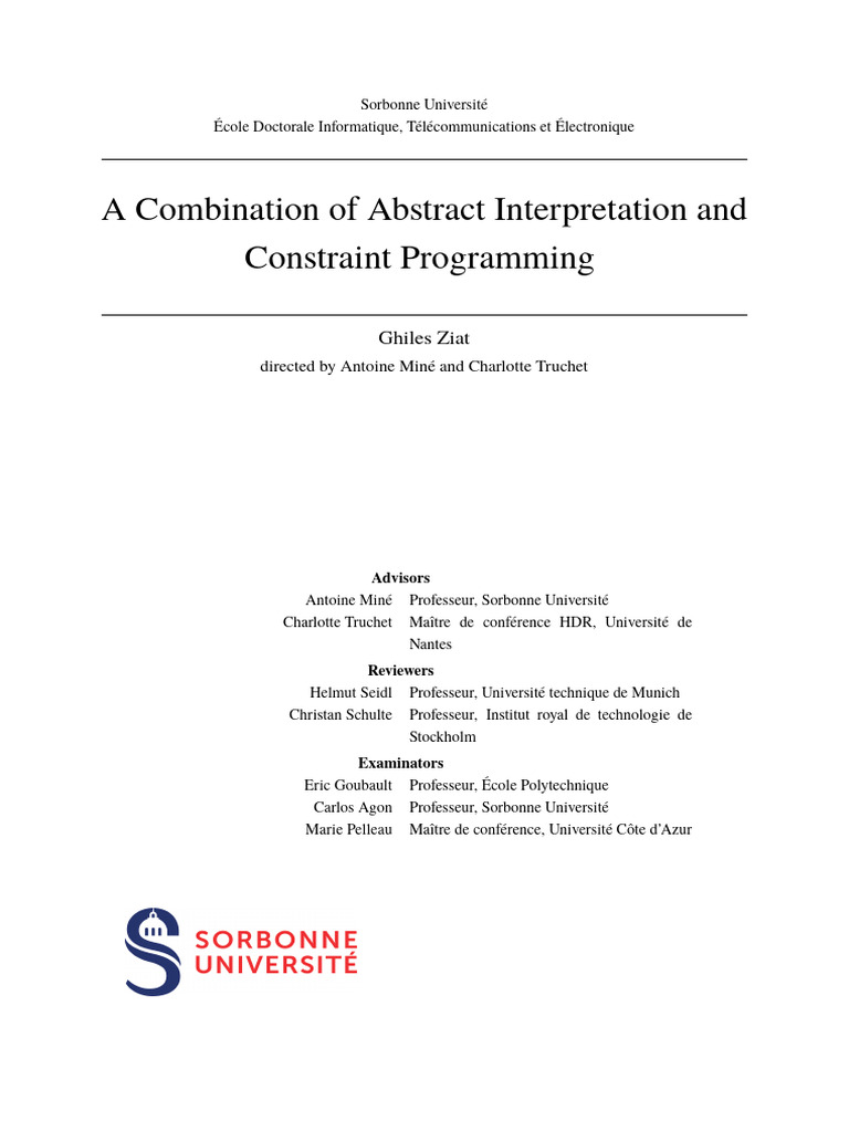 Abstract Interpretation & Constraint Programming | PDF | Interval ...