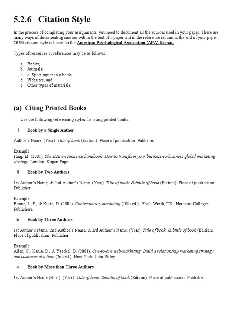 Apa Format PDF Citation Books